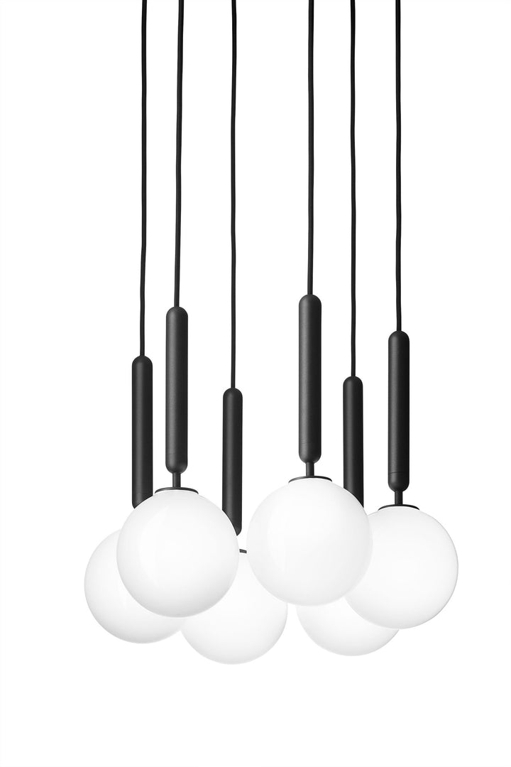 Miira 6 Chandelier - Nuura - Chandeliers - Rock Grey/Opal White - HORNE