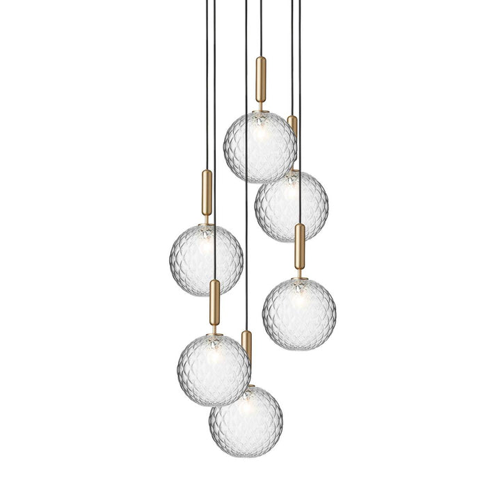 Miira 6 Chandelier - Nuura - Chandeliers - Brass/Optic Clear - HORNE