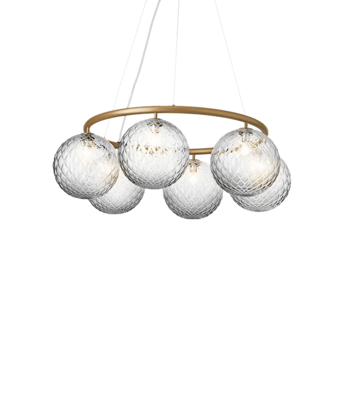 Miira 6 Circular Pendant - Nuura - Pendants - Brass/Optic Clear - HORNE