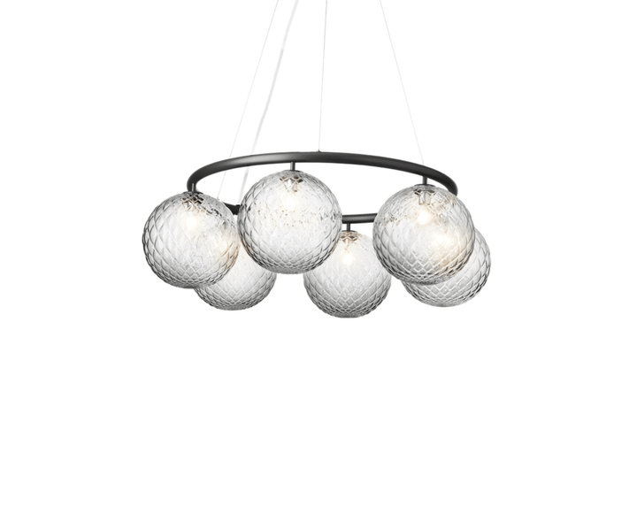 Miira 6 Circular Pendant - Nuura - Pendants - Rock Grey/Optic Clear - HORNE