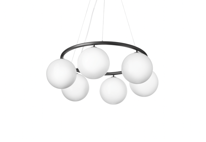 Miira 6 Circular Pendant - Nuura - Pendants - Rock Grey/Opal - HORNE