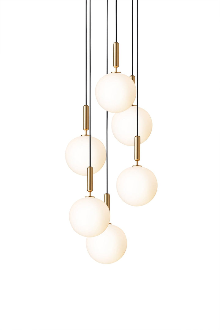 Miira 6 Pendant - Large - Nuura - Pendants - Brass/Opal White - HORNE