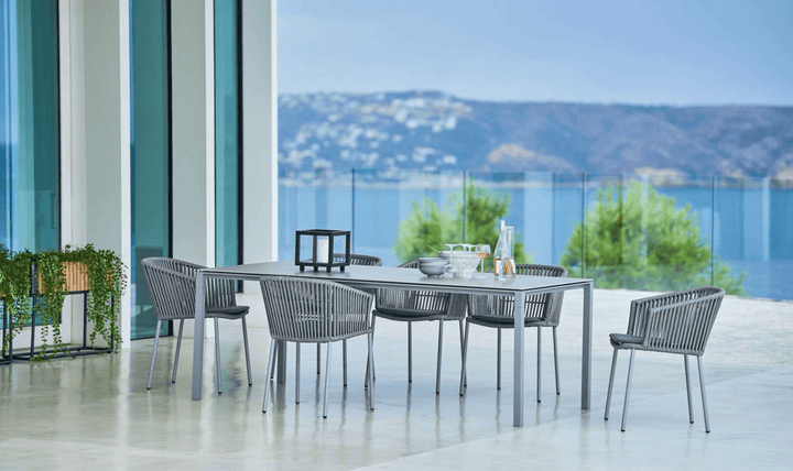 Moments Dining Chair - Set of 2 - Cane Line - Outdoor Furniture - Add Light Grey Seat Cushion - HORNE
