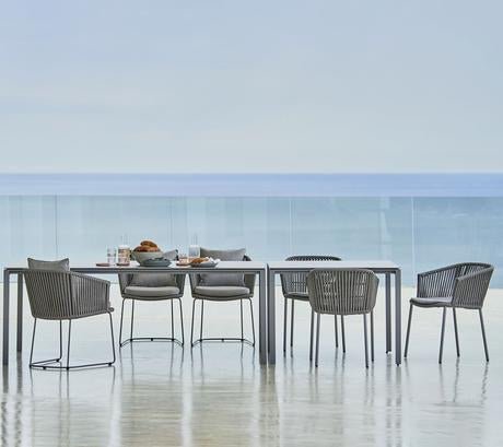 Moments Dining Chair - Set of 2 - Cane Line - Outdoor Furniture - Add Light Grey Seat Cushion - HORNE