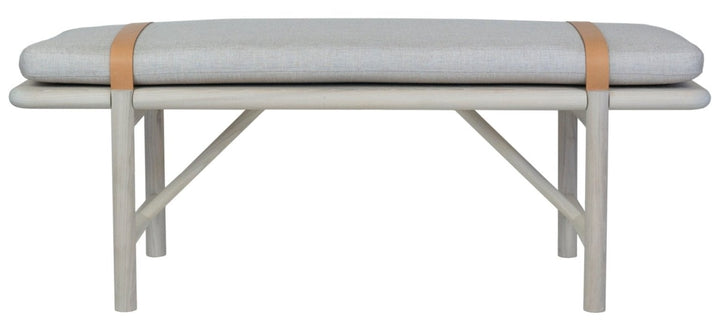 Mora Bench - Eastvold Furniture - Outdoor Furniture - White Ash - Add Natural Cushion - Add Black Leather Strap - HORNE