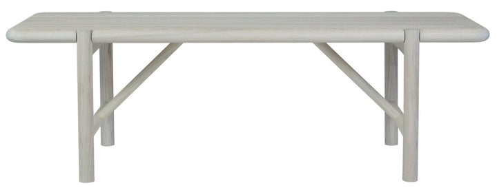 Mora Bench - Eastvold Furniture - Outdoor Furniture - White Ash - Add Natural Cushion - Add Black Leather Strap - HORNE