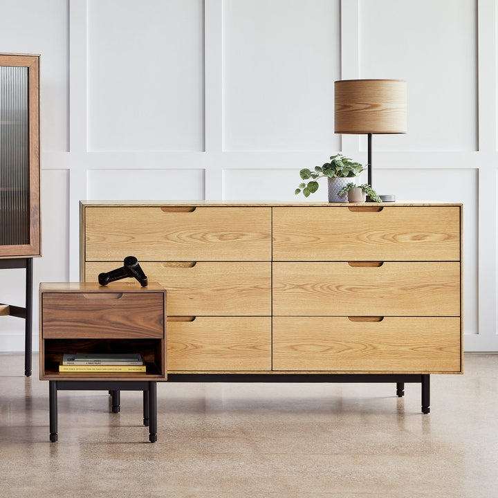 Munro 6 Drawer Dresser - Gus* Modern - Dressers - White Oak - HORNE