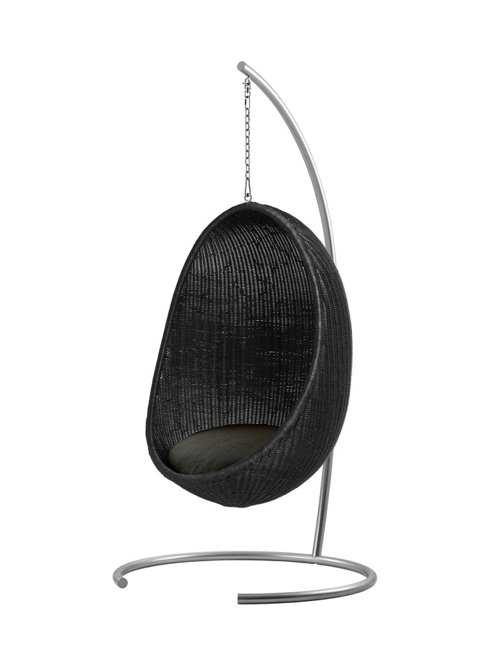 Nanna Ditzel Hanging Egg Chair - Sika Design - Chairs - Core Black - Sunbrella Sailcloth Seagull - With Chain + Stand - HORNE