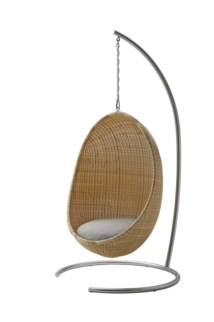 Nanna Ditzel Hanging Egg Chair Exterior - Sika Design - Outdoor Furniture - ArtFibre Natural - Sunbrella Sailcloth Seagull - With Chain + Stand - HORNE