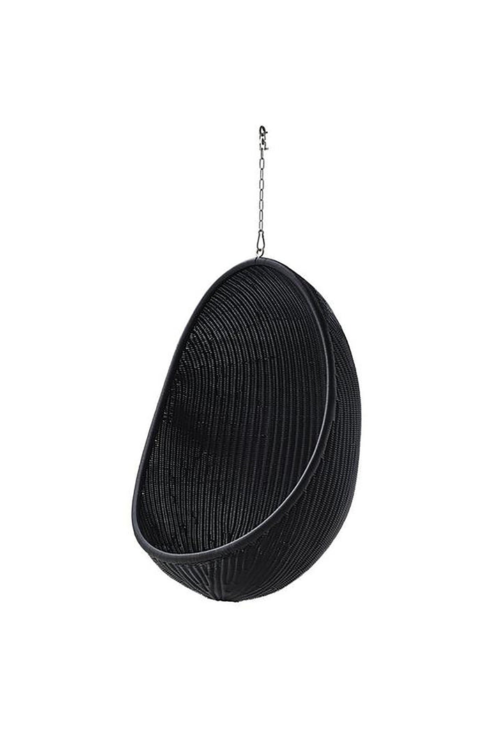 Nanna Ditzel Hanging Egg Chair Exterior - Sika Design - Outdoor Furniture - ArtFibre Black - No Cushion - With Chain - HORNE