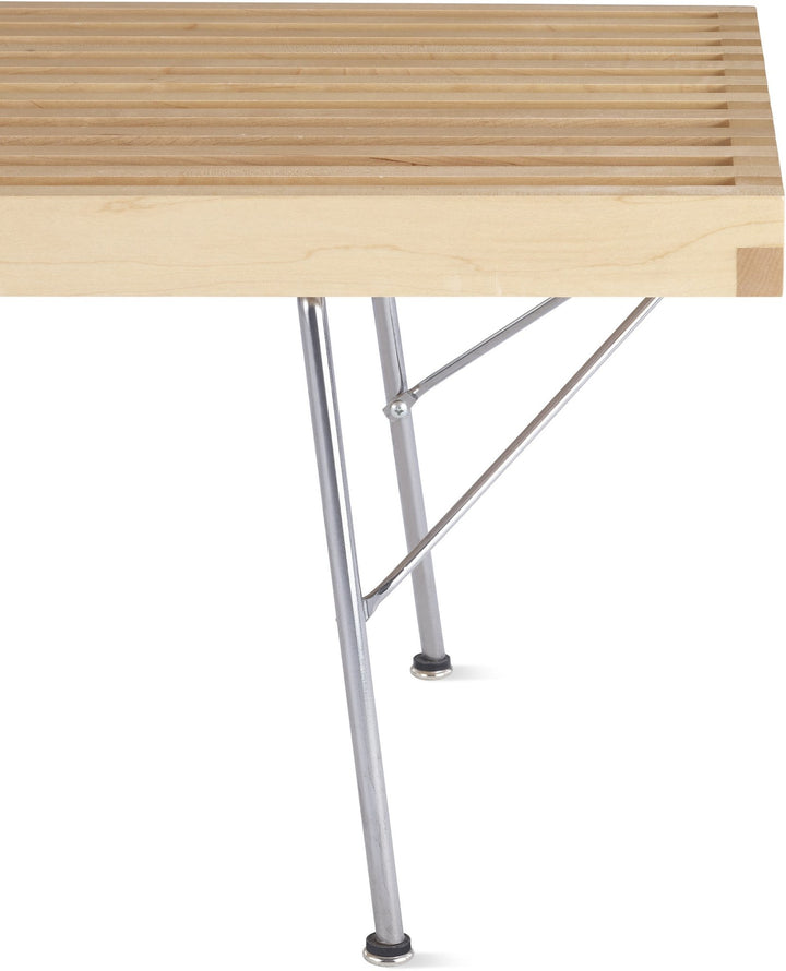 Nelson® Platform Bench – Trivalent Chrome Base - Herman Miller® - Stools + Benches + Ottomans - 48" - Natural Maple - HORNE