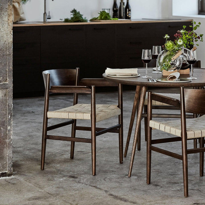 Nestor Chair With Armrests - Mater - Chairs - Black Stain Beech - Black Paper Cord - HORNE