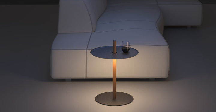 Nivél Pedestal - Pablo Designs - Floor Lamps - White Oak - Black - HORNE