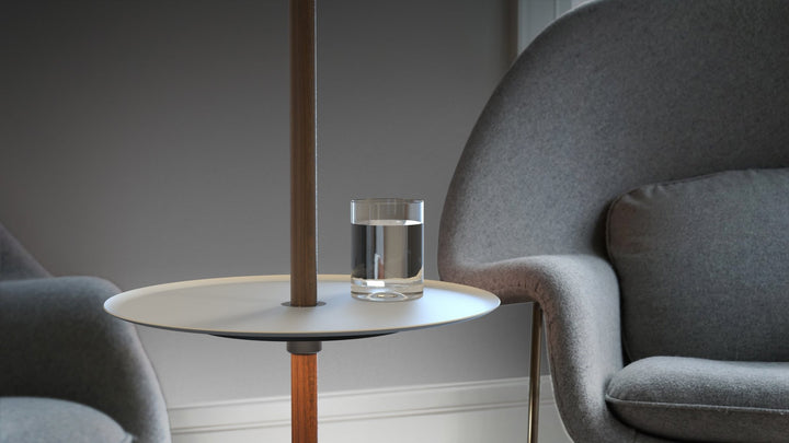 Nivél Pedestal - Pablo Designs - Floor Lamps - White Oak - Black - HORNE
