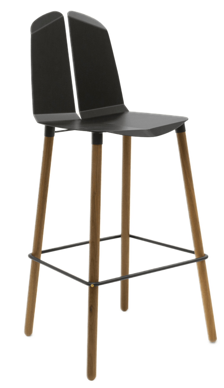 Noa Bar Stool - Tronk - Stools + Benches + Ottomans - Black - Walnut - HORNE