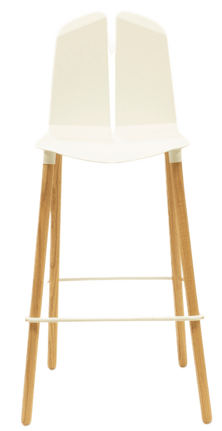 Noa Bar Stool - Tronk - Stools + Benches + Ottomans - White - Natural Oak - HORNE