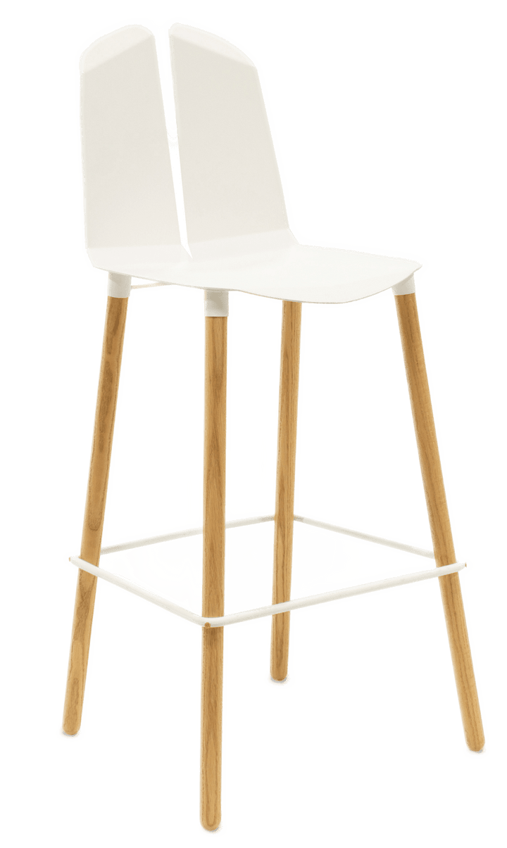 Noa Bar Stool - Tronk - Stools + Benches + Ottomans - White - Natural Oak - HORNE