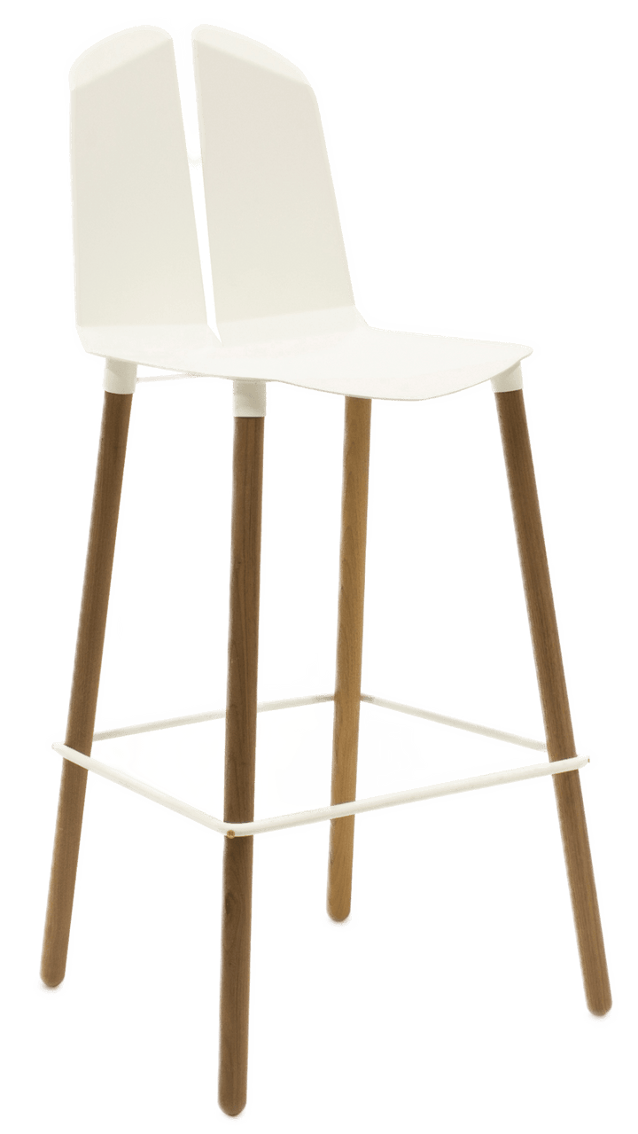 Noa Bar Stool - Tronk - Stools + Benches + Ottomans - White - Walnut - HORNE