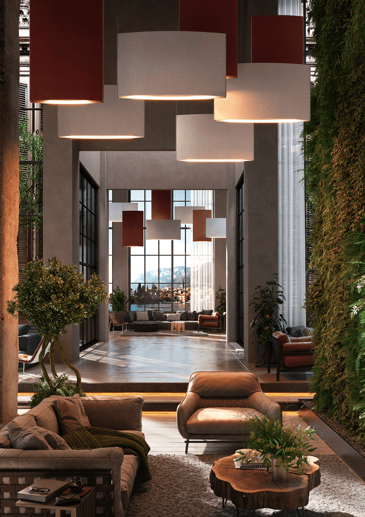 Noren S/123.2 LED Dimmable Pendant - Bover - Pendants - Direct & Indirect Light - Terracotta - HORNE