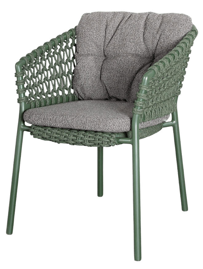 Ocean Chair - Cane Line - Outdoor Furniture - Dark Green - Dark Grey Wove Cushion - HORNE