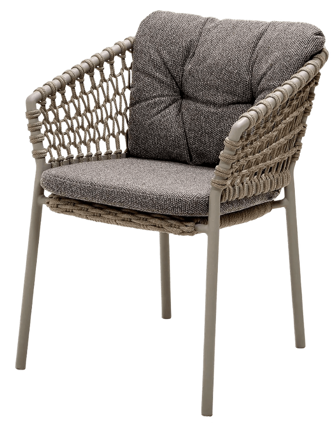 Ocean Chair - Cane Line - Outdoor Furniture - Taupe - Dark Grey Wove Cushion - HORNE