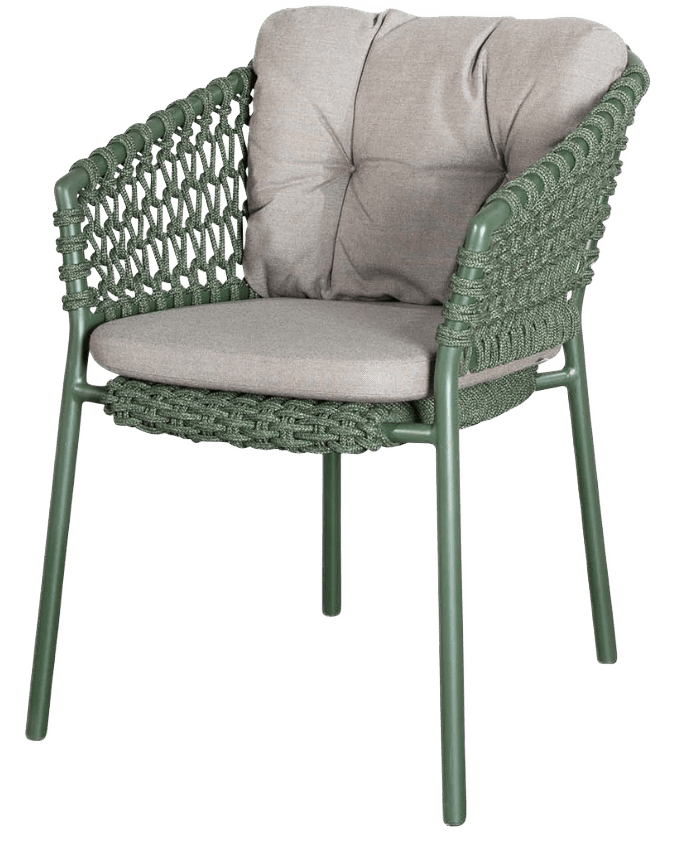 Ocean Chair - Cane Line - Outdoor Furniture - Dark Green - Taupe Natté Cushion - HORNE