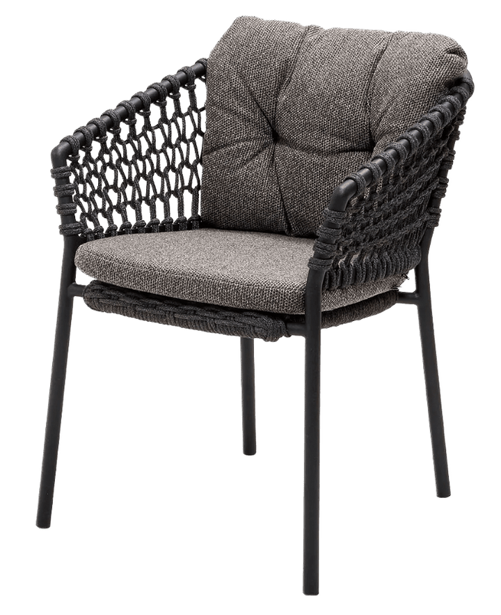 Ocean Chair - Cane Line - Outdoor Furniture - Dark Grey - Dark Grey Wove Cushion - HORNE