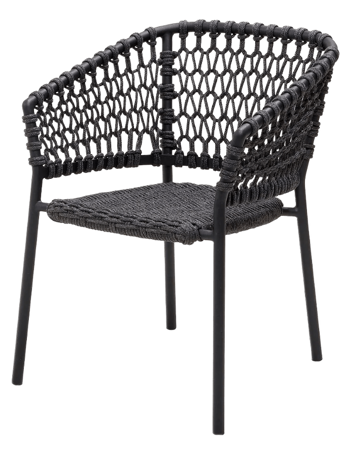 Ocean Chair - Cane Line - Outdoor Furniture - Dark Grey - No Cushion - HORNE