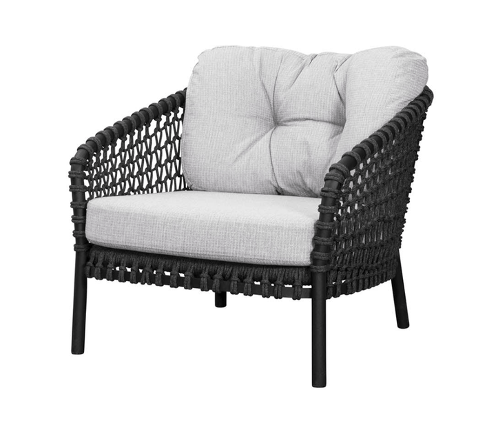 Ocean Large Lounge Chair - Cane Line - Outdoor Furniture - Dark Grey - White Grey Cane - line Link - HORNE