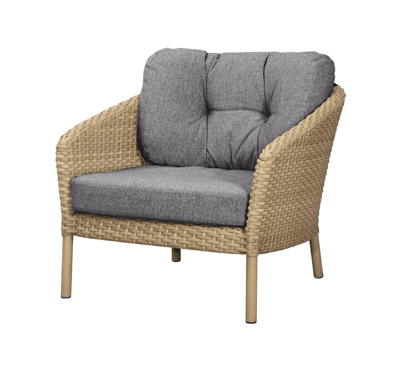 Ocean Large Lounge Chair - Cane Line - Outdoor Furniture - Natural - White Grey Cane - line Link - HORNE