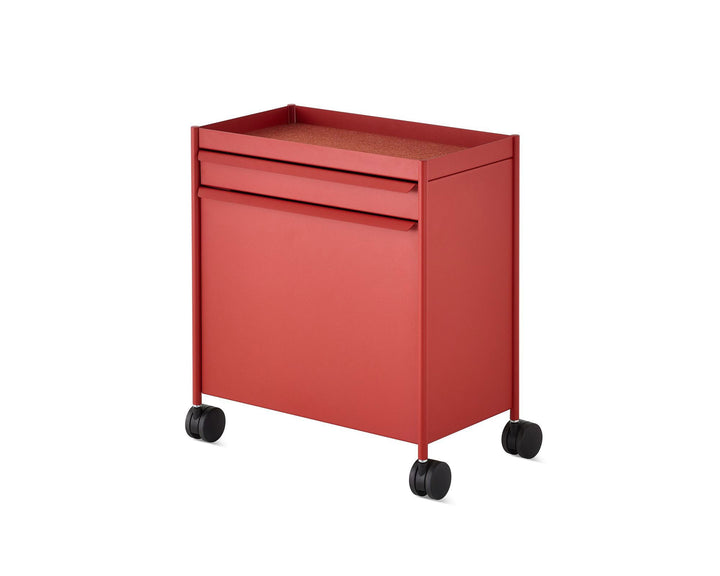 OE1™ Mobile Storage Trolley - Herman Miller® - Storage + Organization - Top Drawer/Tip - Out Filing Bin - Metallic Champagne - HORNE