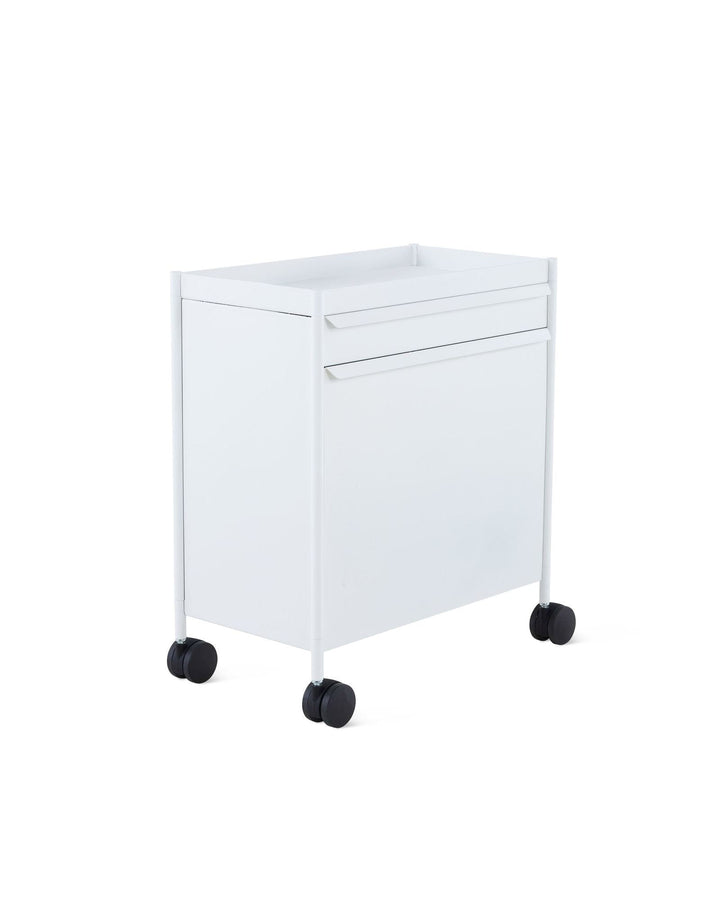 OE1™ Mobile Storage Trolley - Herman Miller® - Storage + Organization - Top Drawer/Tip - Out Filing Bin - Metallic Champagne - HORNE