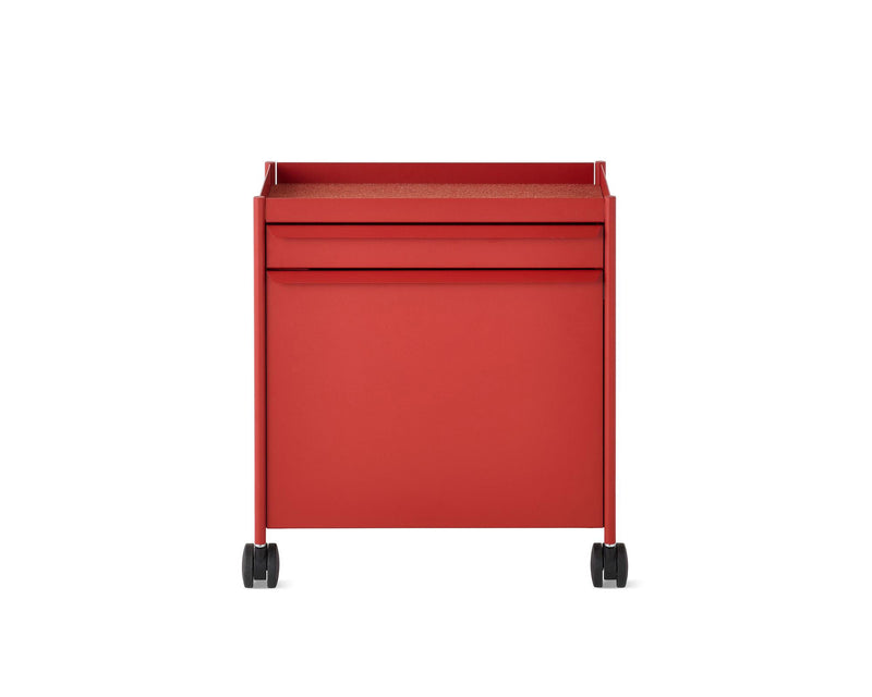 OE1™ Mobile Storage Trolley - Herman Miller® - Storage + Organization - Top Shelf/Bottom Shelf - Metallic Champagne - HORNE