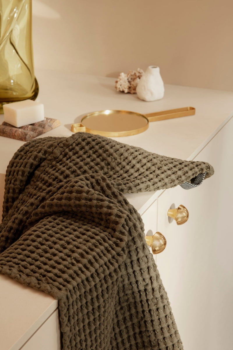 Organic Bath Towel - Ferm Living - Olive - HORNE