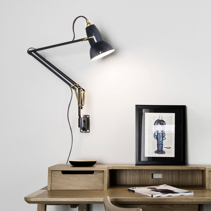 Original 1227 Brass Wall Light - Deep Slate
