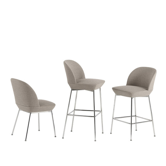 Oslo Counter & Bar Stool - Muuto - Chairs - Ocean 32 Fabric/Chrome Legs - Bar Stool - HORNE