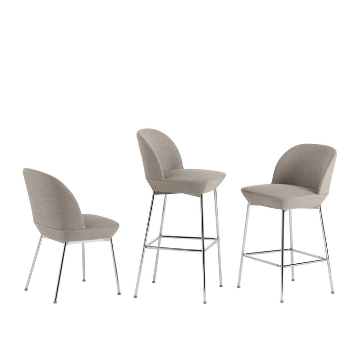 Oslo Counter & Bar Stool - Muuto - Chairs - Ocean 32 Fabric/Chrome Legs - Bar Stool - HORNE