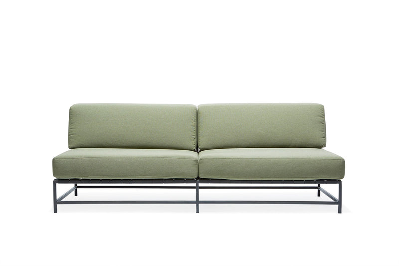Outdoor Loveseat - Stephen Kenn - Chairs - Cream & Charcoal - Black - HORNE