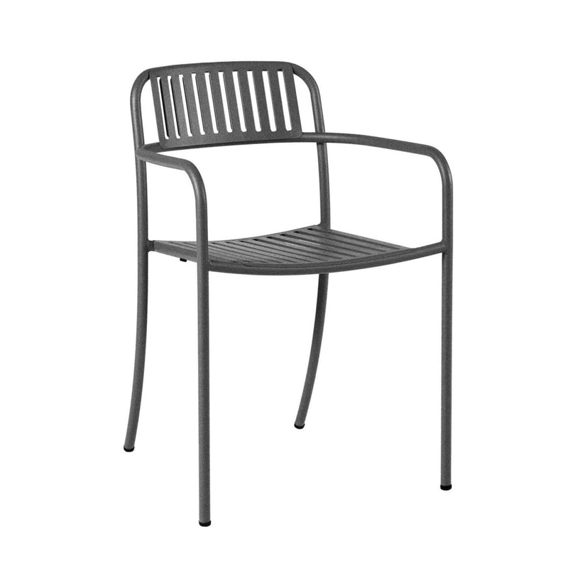 Outdoor Patio Slatted Armchair - Set of 2 - Tolix - Outdoor Furniture - Dark Grey - HORNE