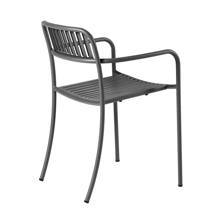 Outdoor Patio Slatted Armchair - Set of 2 - Tolix - Outdoor Furniture - Dark Grey - HORNE