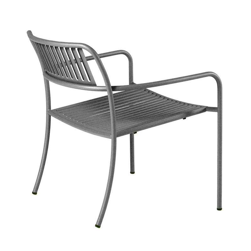 Outdoor Patio Slatted Lounge Armchair - Set of 2 - Tolix - Outdoor Furniture - Dark Grey - HORNE