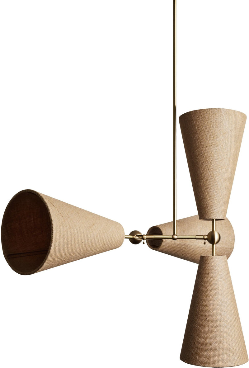 Pendolo Wall Sconce - Workstead Wall Sconces - Small - Natural Linen - Hewn Brass - HORNE