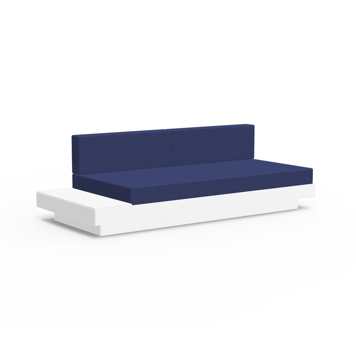 Platform One Sectional Sofa with Left/Right Table - Loll Designs - Outdoor Furniture - Cloud White - Navy - HORNE