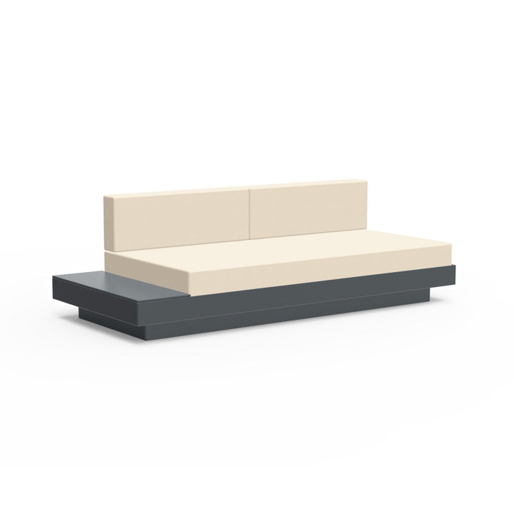Platform One Sectional Sofa with Left/Right Table - Loll Designs - Outdoor Furniture - Charcoal Grey - Flax - HORNE