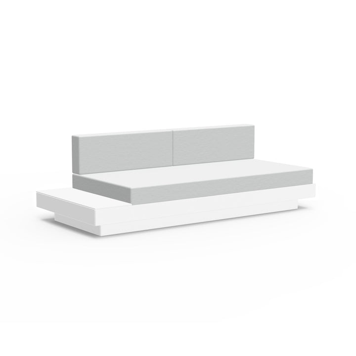 Platform One Sectional Sofa with Left/Right Table - Loll Designs - Outdoor Furniture - Cloud White - Silver - HORNE