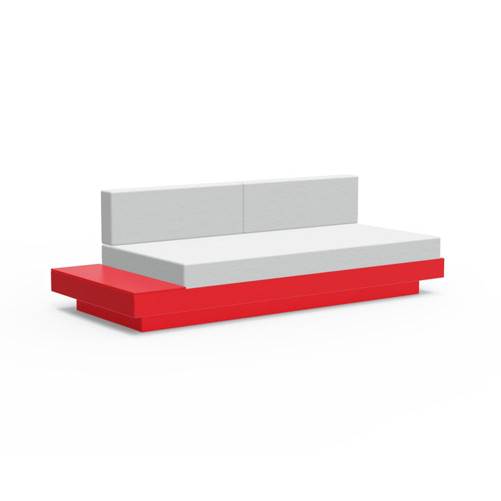 Platform One Sectional Sofa with Left/Right Table - Loll Designs - Outdoor Furniture - Apple Red - Silver - HORNE