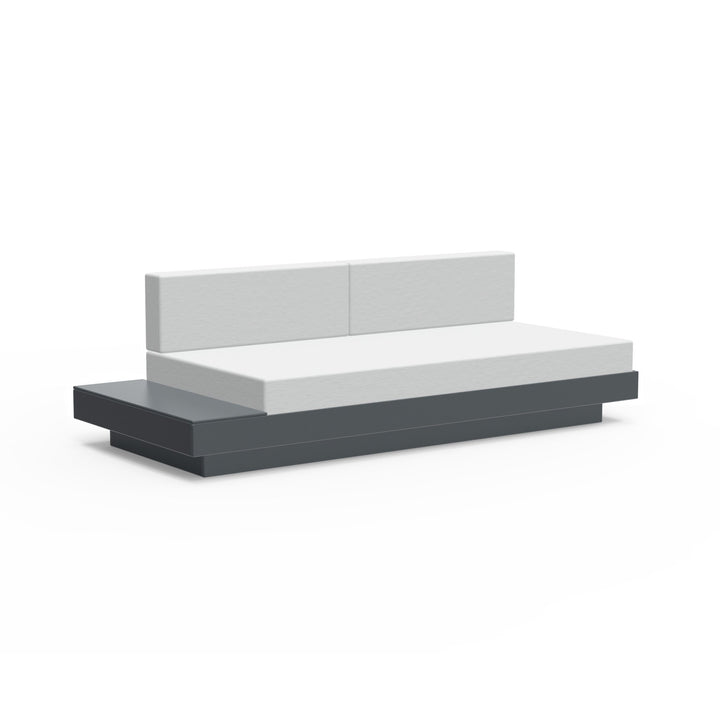 Platform One Sectional Sofa with Left/Right Table - Loll Designs - Outdoor Furniture - Charcoal Grey - Silver - HORNE