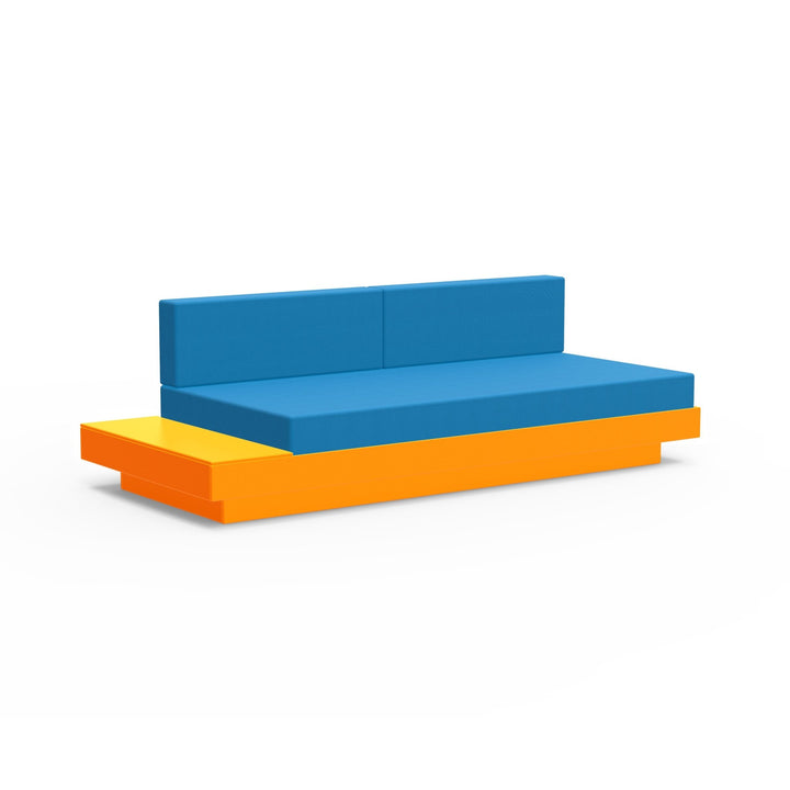 Platform One Sectional Sofa with Left/Right Table - Loll Designs - Outdoor Furniture - Sunset Orange - Regatta - HORNE