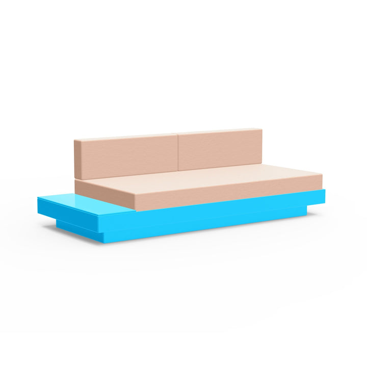 Platform One Sectional Sofa with Left/Right Table - Loll Designs - Outdoor Furniture - Sky Blue - Petal - HORNE