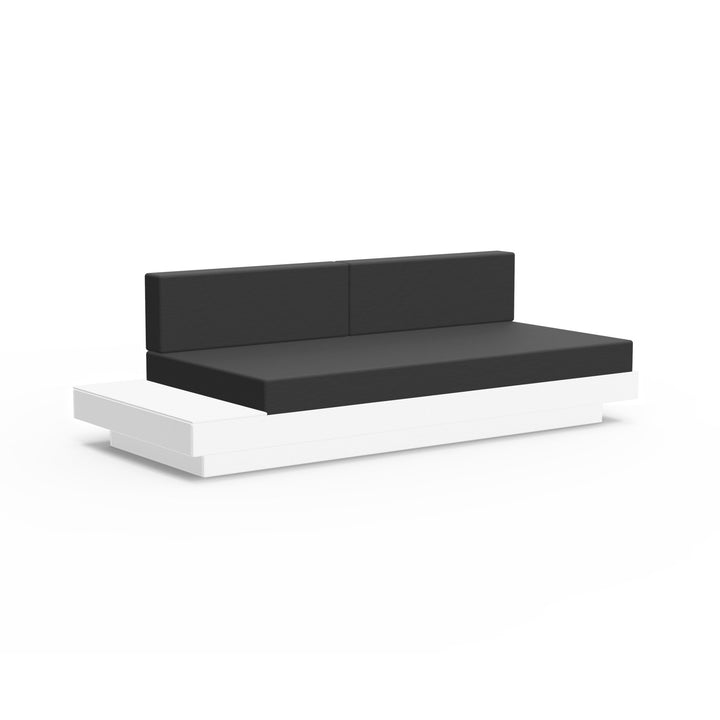 Platform One Sectional Sofa with Left/Right Table - Loll Designs - Outdoor Furniture - Cloud White - Charcoal - HORNE